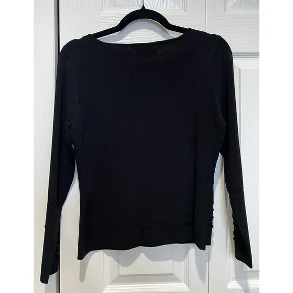 Vintage Venue Womens Beaded Sweater Medium‎ Y2K Whimsigoth Vamp Dark Fairy 90s - Picture 2 of 10